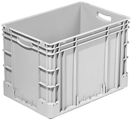 Stabile Eurobox 60x40x42cm Made in Germany | Eurobehälter in verschiedenen Höhen & Farben | Stapelbox ideal für Ordnung, Transport & Lager | Premium Qualität (420 mm, grau)