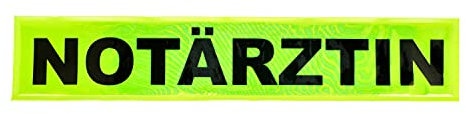 Rückenschild NOTÄRZTIN gelb 42 x 8cm