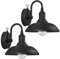 UYHGO 2Pcs Schwanenhals Scheunenlicht mit Dämmerungssensor, Schwarz Farbe Vintage Industrial Metal Wandbeleuchtung für Eingangstür,Garage,Terrasse,Aussenwand,Bauernhof exkl. 1 E27 Leuchtmittel