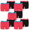 PUMA 10 er Pack Boxer Boxershorts Jungen Kinder Unterhose Unterwäsche, Farbe:786 - Red/Black, Bekleidung:152