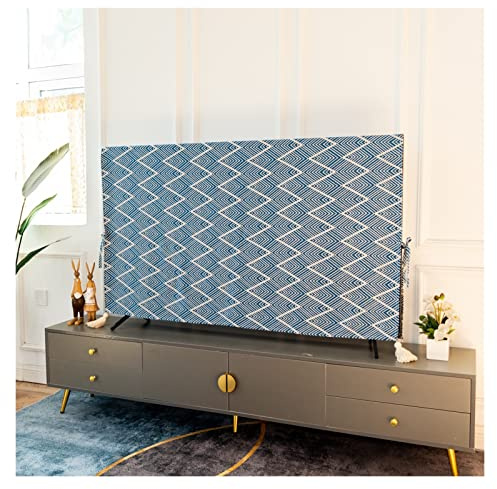 GSJNHY tv Abdeckung Fernseher Tuch Tuch European-Vertikal Wandmontierter Wohnzimmer Staubabdeckung 60-Zoll-65-Zoll-Universal-Cover-Tuch (Color : Blue Stars, Specification : 52 inches 123x71cm)