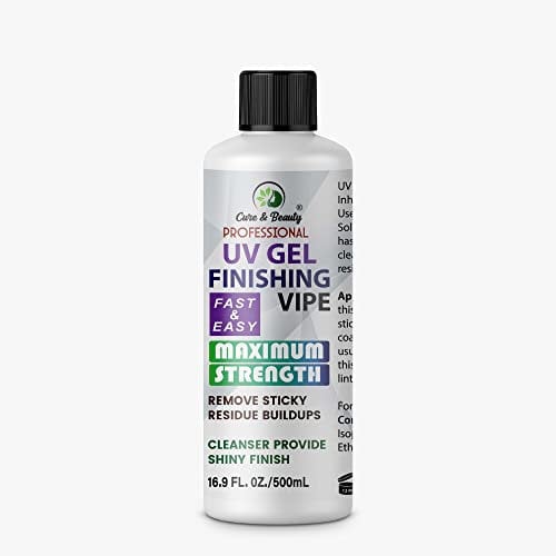 Cure & Beauty 500ml UV Nail Gel Finishing Wipe, Sticky Residue Remover, Cleanser, Brush Cleaner