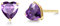 FANCIME Solide 14 Karat 585 Gelb Gold Herz Klein Ohrstecker Ohrringe mit 1,25 ct Echt Natürlich Amethyst Schmuck für Damen Mädchen Mama, Größe: 5 * 5 mm