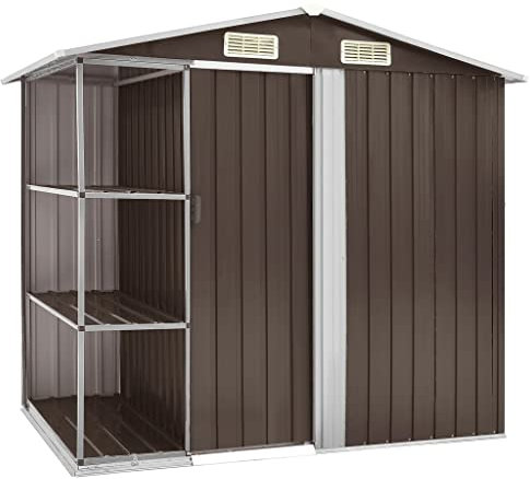 LIFTRR Home & Garden Gartenhaus mit Gestell braun 205x130x183cm Eisen