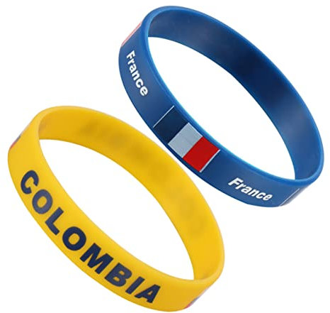 GOOHOCHY 6 braccialetti in silicone per il paese, da uomo, per giochi di calcio, per la colombia, per la colombia, per il basket, per il paese, per il souvenir, come mostrato nell'immagine.,