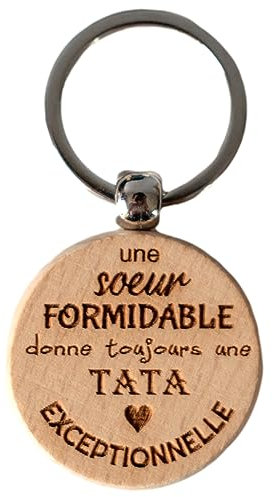 Ernestine - Porte-clés tata exceptionnelle - cadeau fête pour tata baptême - annonce grossesse et naissance - porte clefs personnalisé tante - cadeau tata anniversaire Noël naissance tata clé