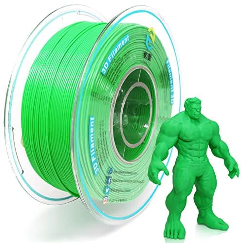 YOUSU Grün PLA Filament 1.75mm 1kg,3D Drucker Filament Maßgenauigkeit +/- 0.03mm,Glatter Druck Passend für die Meisten Drucker