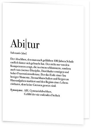 VISUAL STATEMENTS - Definition Abitur Grußkarte - Synonym Grußkarte - Karte mit Spruch - Definitionskarte 10x14cm