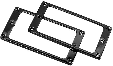 Cadre de Micro de Guitare en Métal, 2 Pièces, Couvercle d'anneau de Montage, Installation Facile, Haute dureté, Bonne stabilité pour les Micros Humbucker (Noir)