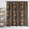 Fchen Art Blumen-Duschvorhang - Boho Braun Pfirsich Grün Retro Vintage William Morris Design - Dekorativer Stoff Schnelltrocknend Mit 12 Haken 180x180cm