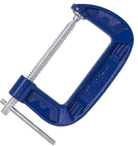 AERZETIX - C68477 - Serre joints en forme ''G'' 100 mm - en acier - couleur bleu - menuisier assemblage étaux serrage fixation coller travaux du bâtiment