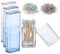 SamHeng 4 Pezzi Porta Bastoncini di Cotone, Chiaro Porta Cotton Fioc Supporto per Tamponi di Cotone Elastici per Capelli, Q-Tip Scatola Portaoggetti Contenitori da Bagno Organizer per Cosmetici