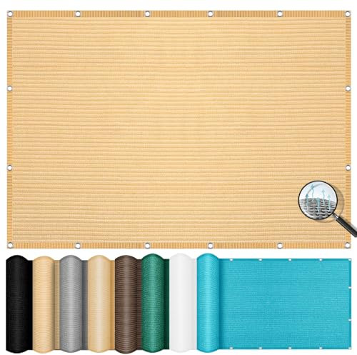 Toldo Vela de Sombra HDPE 1 x 1 m, Transpirable Prevención Rayos UV, Resistente Mallas ocultacion, Toldos y Velas para Patio, para Patio, Jardín, Exteriores, Color Crema