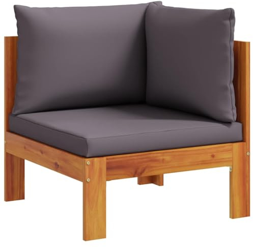 vidaXL Garten Ecksofa, Mittelsofa mit Kissen, Modular Loungesofa für Garten, Gartensofa Gartensessel Gartenmöbel, Massivholz Akazie