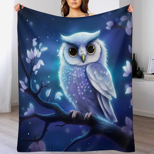 Eule Decke Flauschige Decke Fleecedecke Weich Und Warm Als Sofadecke, Wohndecke Oder Tagesdecke, Decken Für Couch(130×150cm)