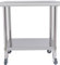 PUDLOR Tavolo da lavoro in acciaio inox, 70 x 60 x 85 cm, mobile da lavoro con 4 ruote universali con ruote, in acciaio inox, da cucina, da ristorante, da lavoro