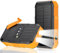 FALUOSHI Batterie externe solaire, 66800 mAh, manivelle, 22,5 W USB-C, charge rapide, 6 sorties et 4 entrées, SOS/Strobe/boussole, pour camping/randonnée/voyages (orange)