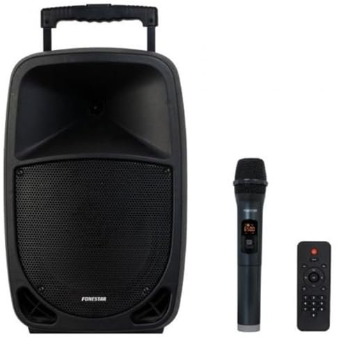 FONESTAR Altavoces MALIBU-310 Portátiles Bluetooth 100W con micrófono UHF y Trolley