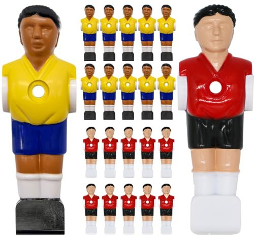 eyepower 22 Tischkicker Figuren 16mm - Brasilien vs. Frankreich - Tisch Fussball Kicker Figuren - Tisch Fussballspiel Zubehör Fußball Kickertisch Ersatzteile Tischfussball Figuren Kicker Tisch