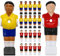 eyepower 22 Tischkicker Figuren 16mm - Brasilien vs. Frankreich - Tisch Fussball Kicker Figuren - Tisch Fussballspiel Zubehör Fußball Kickertisch Ersatzteile Tischfussball Figuren Kicker Tisch