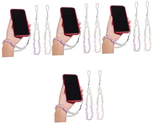 HOMSFOU 8 Pz catena perline di cristalli ciondoli pendenti per braccialetti Accessori telefono tracolla per cellulari braccialetto del telefono Accessorio del telefono pietra di cristallo