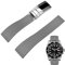 Juntan 20mm Uhrenarmband Kautschuk für Männer Frauen, Grau Uhrenarmbänder Fluorkautschuk Silikon Gummi Armband mit klassischer Diving Style Faltschließe