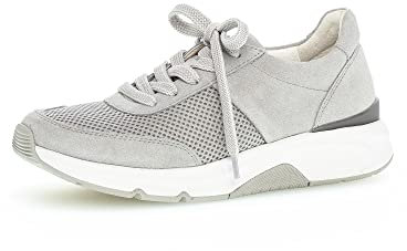Gabor Damen Low-Top Sneaker, Frauen Halbschuhe,schnürschuhe,schnürer,straßenschuhe,Strassenschuhe,Sportschuhe,Light Grey,44 EU / 9.5 UK