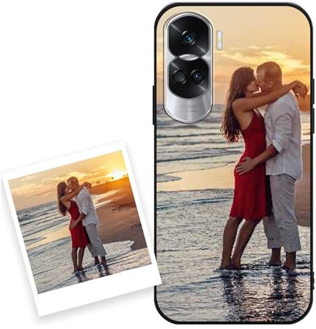 Coiwxmoi Funda Personalizada para Huawei Honor 90 Lite 5G 6,7'', Personalizable Case con Imagen Foto, Personalizado Custom Carcasa Antigolpes Protector Cover para Huawei Honor 90 Lite 5G, Negro