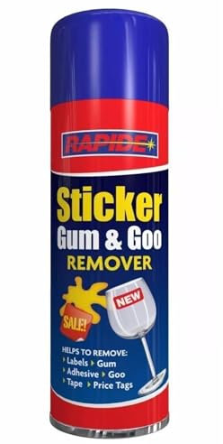 Sticker & Gum Remover Spray – 250ml | Rapide Adhesive Remover for Labels, Glue, Tape, Price Tags, Stickers, and Goo