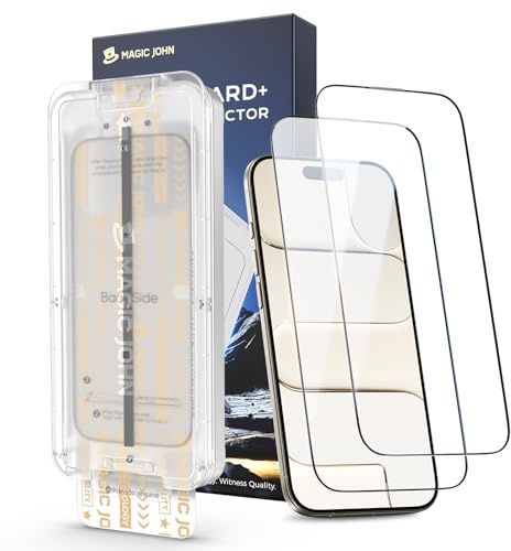 MAGIC JOHN für iPhone Air für Folie (6,5 Zoll), mit einfacher Installation, 9H+ Härte, HD Klar, Befestigungswerkzeug, Hüllenfreundlich, 2 Stück