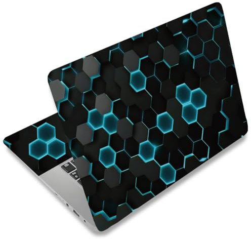 SUPERDANT 3 PCS Laptop Skin Sticker Cover High-Tech Hexagonal Design | Laptop Protector Notebook PC Computer Art Universal Notebooks Vinyl Decals Fits 12 13 13.3 14 15 15.4 15.6 inch