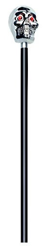 Rubies´s Offizielles Erwachsene 's Halloween 121,9 cm Silber Totenkopf Gehstock – One Size, Silber