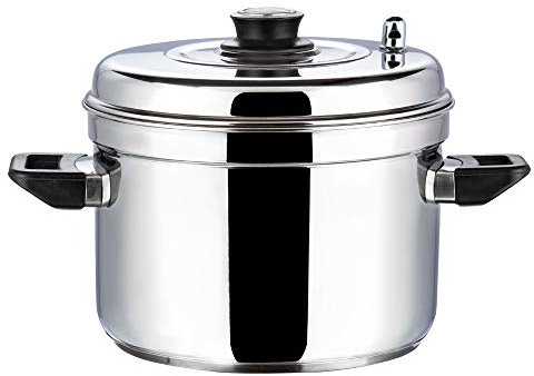 Vinod Stainless Steel Multi Pot with Idli & Dhokla Plates – 7 Piece Set, Small | Steamer & Multi-Cooker | Induction Base – Silver