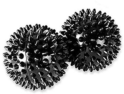 Oliver 2er Set Professional Massageball schwarz 9cm Noppenball Igelball Faszien