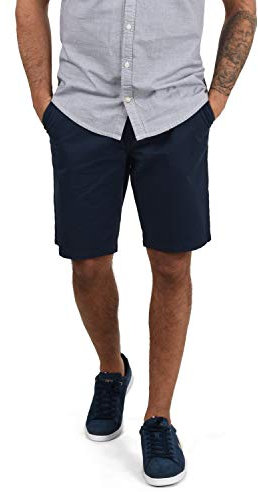 Blend BHRagna Herren Chino Shorts Bermuda Kurze Hose mit Kordel-Gürtel Gesäßtasche Eingrifftaschen 100% Baumwolle Regular fit, Größe:L, Farbe:Navy (70230)
