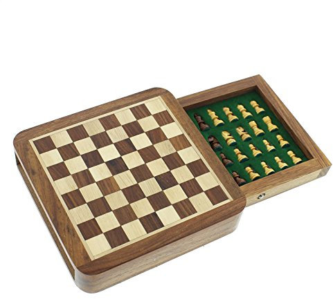 Travel Magnetic Chess Board Set with Drawer - Emporium Collection