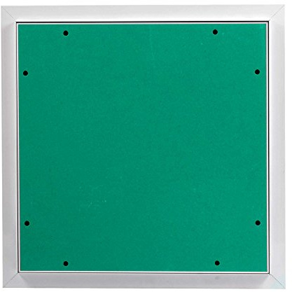 MW multi werkzeug Revisionsklappe 400 x 400 mm mit 12,5mm GK-Einlage imprägniert für Feuchtraum geeignet Aluminium-Rahmen weiß pulverbeschichtet 40 x 40 cm
