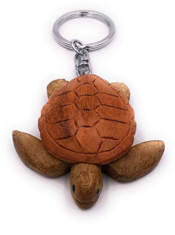 H-Customs Schildkröte Turtle mit Panzer Holz Edel Handmade Schlüsselanhänger Anhänger