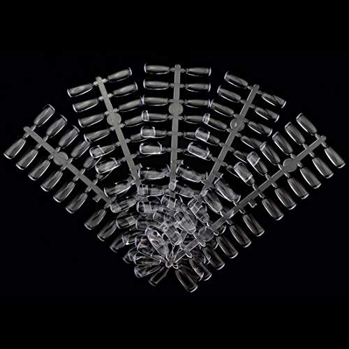 120 Tips/pack Square Shape Clear Color Practice Flat False Nail Tips for Professional Nail Gel Polish Board Display Book Chart Nail art Salon HJ-NT076