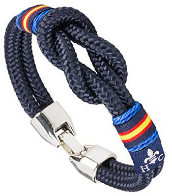Hispania Colors Pulsera -Seafarer azul marino con bandera de España. (Azulón, 20)
