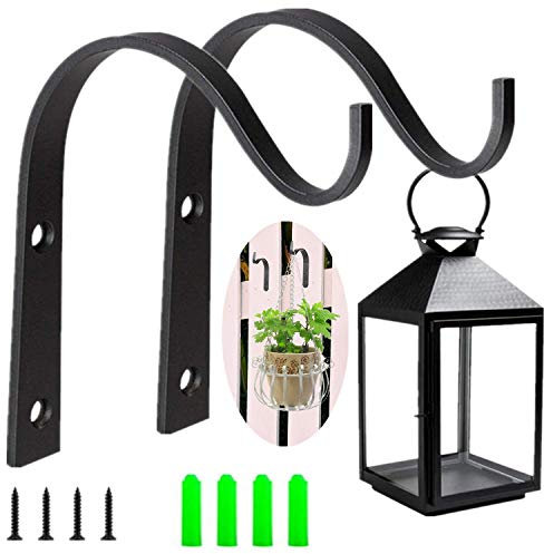 Lenxnmy Wandhalterung Blumenampel Halterung Pflanzenhalterung Blumenampelhalter Garten Eisen Wandhaken Outdoor Indoor Garden Hook Halterung für Vase/Vogelhäuschen/Pflanze (4inch)