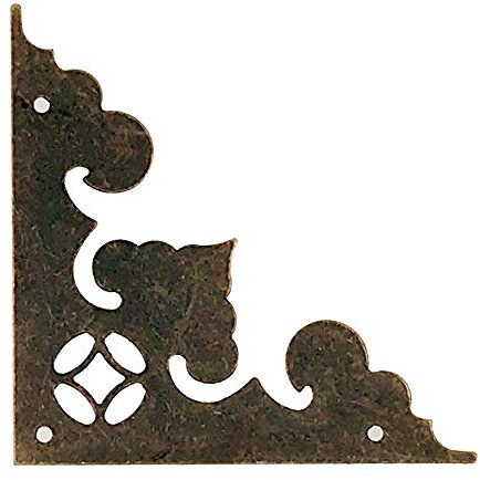 12 Stück antike dekorative Eckendekoration, Vintage-Metall-Buch-Eckenschutz, Holzkisten-Ecke, dekorative Abdeckung (antike Bronze)