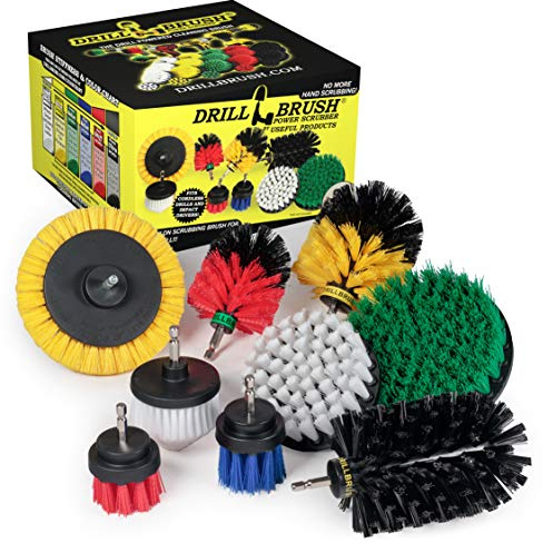 Drill Brush Power Scrubber by Useful Products - Carpet Cleaner - Car Cleaning Brush Kit - Grill Brush - Oven Cleaner - Shower Cleaner - Household Cleaning Tools - Brush Set - Grill Scrub Bor