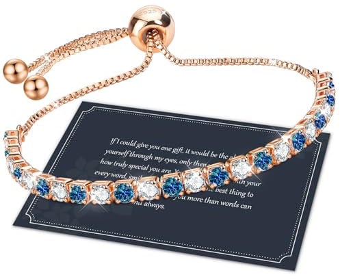 Tennisarmband Rosegold, Tennis Armband Damen Rosegold Armbänder Damen Kristall Armband Damen Silber Glitzer Armband Zirkonia Schmuck Damen, Muttertagsgeschenke für Mama Geschenk Muttertag