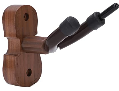 Geigenhalter, Praktische Geigenwandhalterung Schwarz Nussbaum mit Bogenhaken für Studio