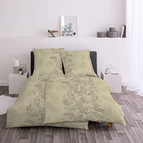 ESTELLA Mako Jersey Bettwäsche 6519 Raya Schilf Grün (155x220 + 80x80 cm)