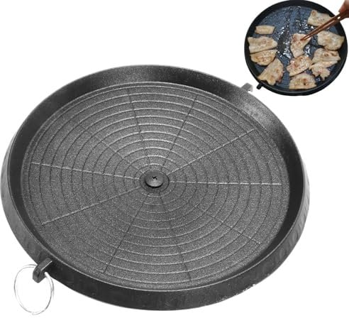 HERCHR Poêle à griller pour barbecue de style coréen, plaque de gril avec surface enduite Maifan pour dessus de cuisinière, grillades intérieures et extérieures