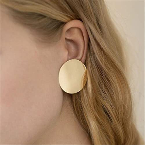 Aneneiceera Boho Coin Disc Ohrstecker Große Gold Disc Ohrringe Circle Drop Ohrringe Statement Charm Big Round Disc Dangle Ohrring Minimalistische Prom Ohrring Schmuck Geschenke für Frauen und(Gold)