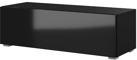 Planetmöbel West TV-Schrank, Fernsehtisch 100 cm lang, TV-Board hängend oder stehend, Fernsehschrank für Wohnzimmer, TV Möbel 37,8 x 100 x 30 cm, schwarz