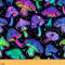 Pilz Stoff Meterware Süße Trippy Pflanzen Polsterstoff Ombré Karikatur Kawaii Dekorationsstoff Neonstern Stoff für Drinnen und Draußen DIY Kunst Wasserdichter Stoff Lila 184 x 150 (HxB)